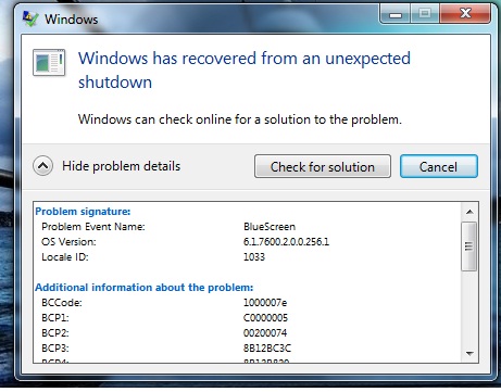 1000007e BSOD