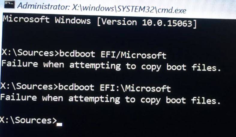 Failure when trying to copy startup files