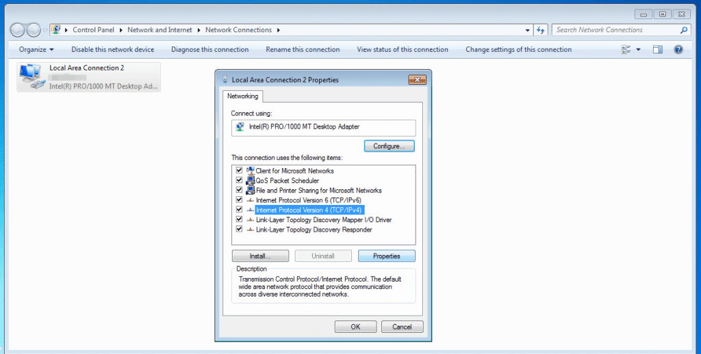 Changing the DNS server in Windows - Step 3