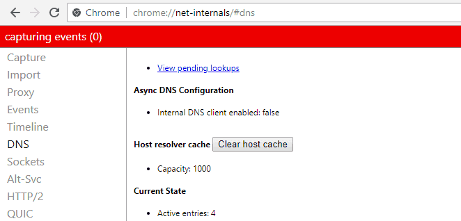 ERR_NAME_NOT_RESOLVED - Flush Chrome’s DNS cache - Step 1