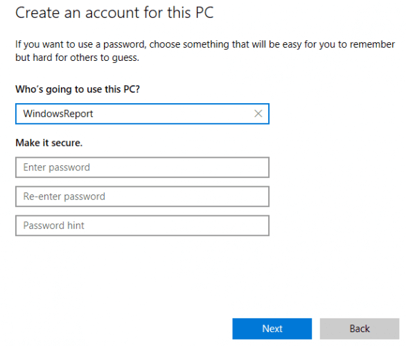 Emerging issue 70008 - Create a new user account - Step 6