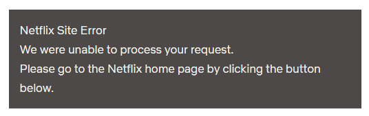 Netflix Site Error