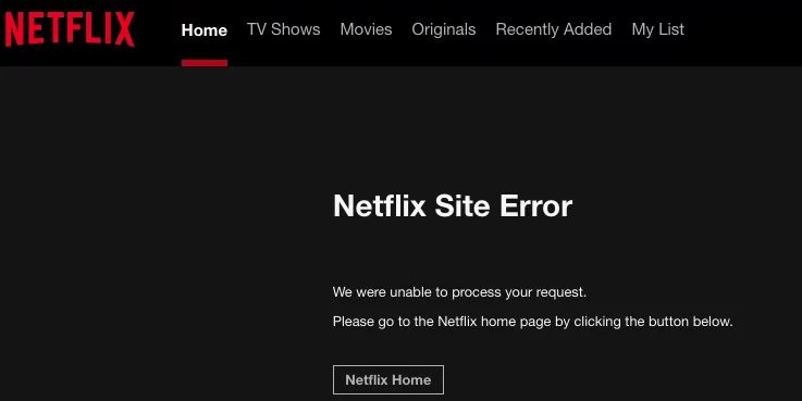Netflix site error