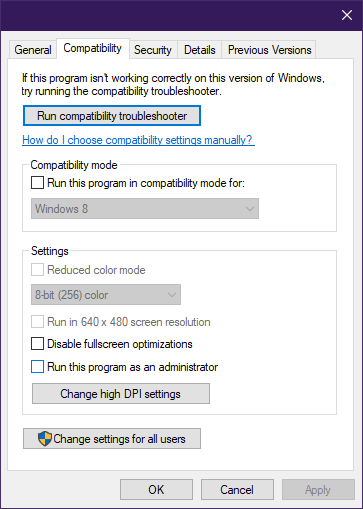 Run the program without administrator rights