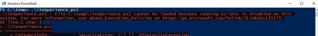 Script execution is disabled on this system