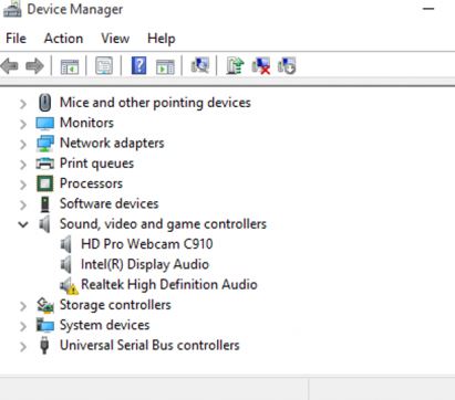 Symptoms of Realtek High Definition Audio Driver Malfunction