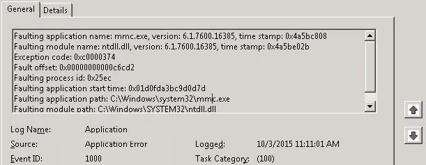 What is application error 1000
