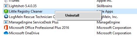 uninstall program