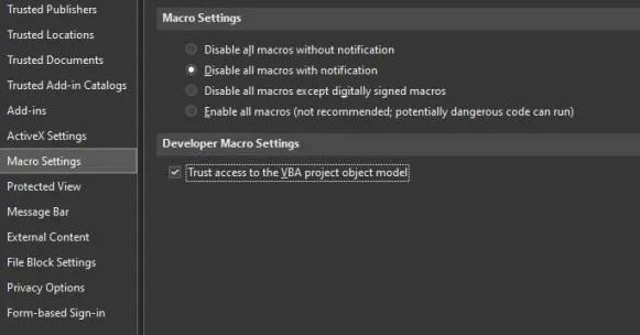 To resolve runtime error 1004 - macro cannot be executed in Excel