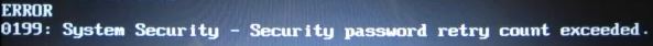 error 0199 - Security password retry count exceeded
