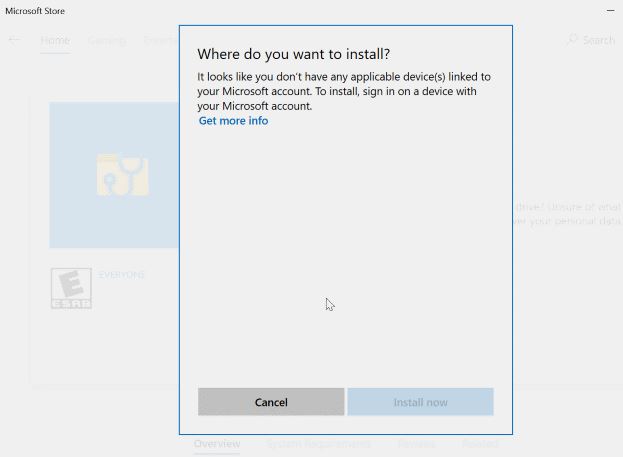 It looks like you do not have any applicable devices linked to your Microsoft account