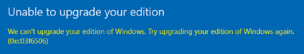 How to fix the Windows 10 activation error 0xc03f6506