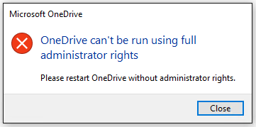 "Full administrator rights" bug in OneDrive