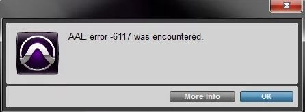How to troubleshoot Pro Tools "AAE Error - 6117" problem