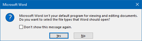 Microsoft Word isn’t Your Default Program for Viewing and Editing Documents