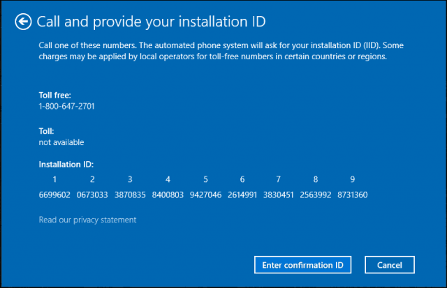 activate windows 10 by phone command line