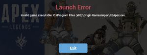 invalid executable encountered