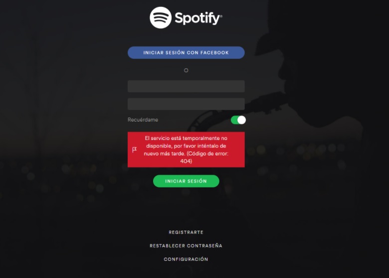 spotify login error spotify login error